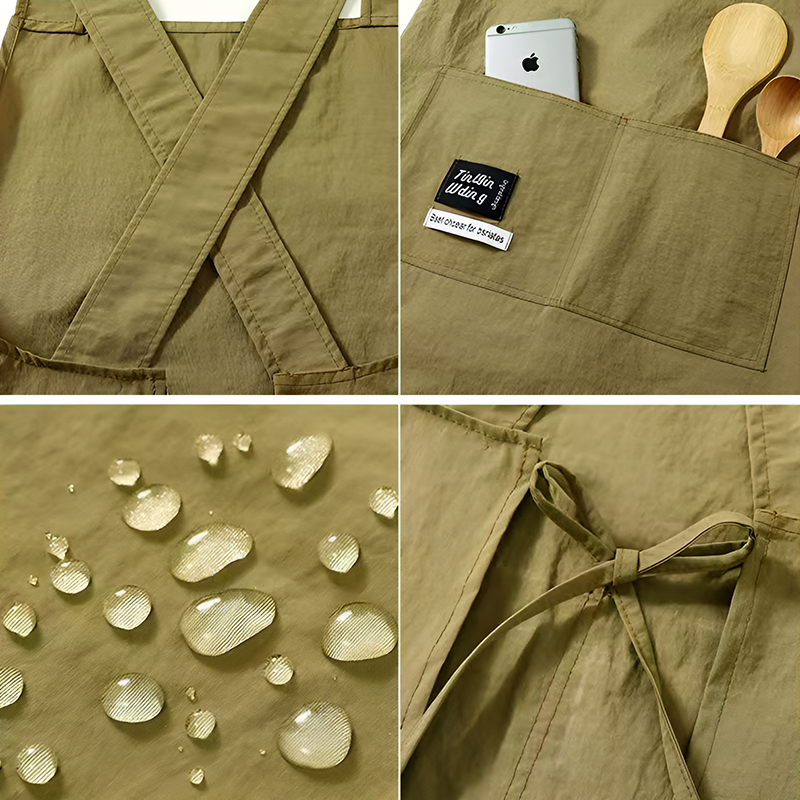 Splash-Proof Kitchen Apron – Fashionable Printed Cooking Workwear