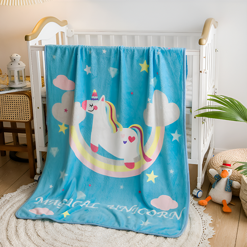 Soft Kids Cartoon Blanket – 100x140cm Toddler Throw for Nap, Travel & All Seasons – Cozy Plush Velvet for Boys & Girls