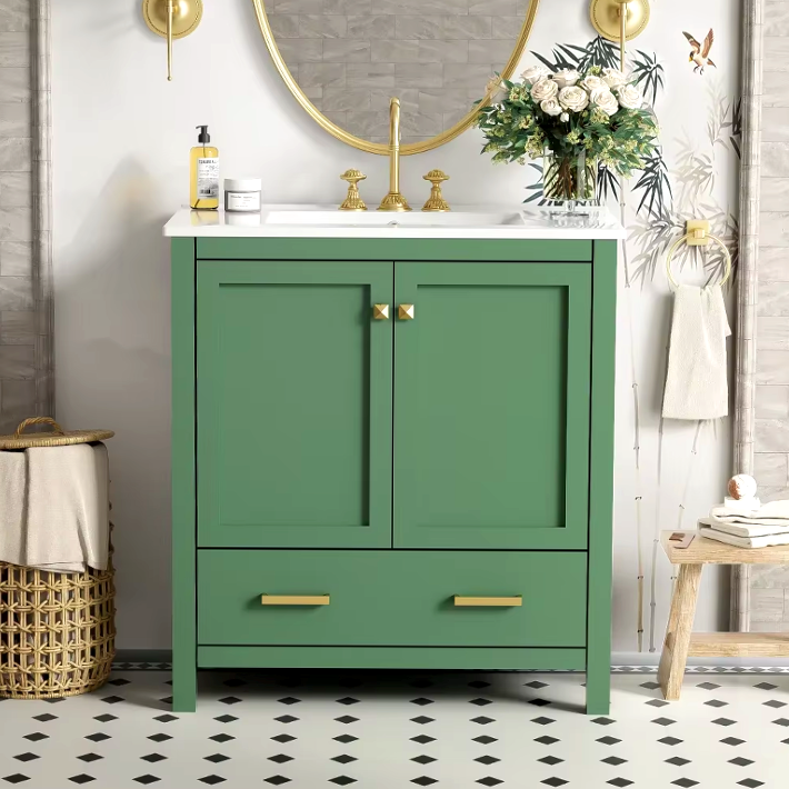 Modern Bathroom Vanity with Sink – Solid Wood Cabinet with Drawer & Soft-Close Doors, Undermount Combo Sink & Ample Storage