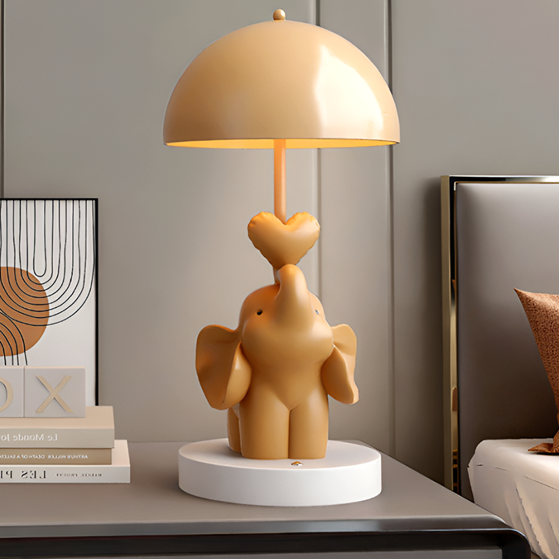 Elephant Table Lamp for Kids – Cute Bedside Night Light – Nursery & Bedroom Decor Gift