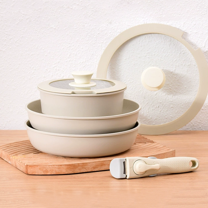 Non-Stick Maifan Stone Pot and Pan Set – Portable Aluminum Cookware