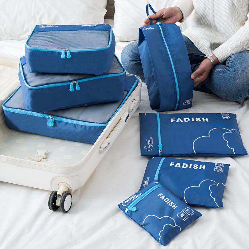 7-Piece Travel Packing Cubes Set – Waterproof Luggage Organizer Bags for Clothes, Shoes & Accessories | Portable Clothing Storage Bags for Suitcases & Travel