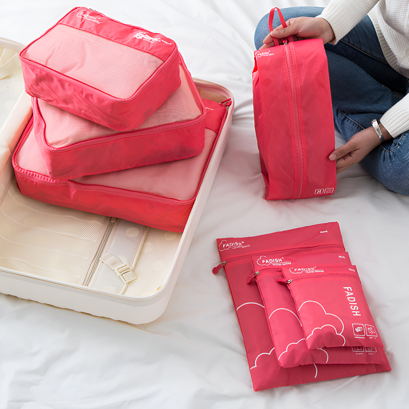 7-Piece Travel Packing Cubes Set – Waterproof Luggage Organizer Bags for Clothes, Shoes & Accessories | Portable Clothing Storage Bags for Suitcases & Travel