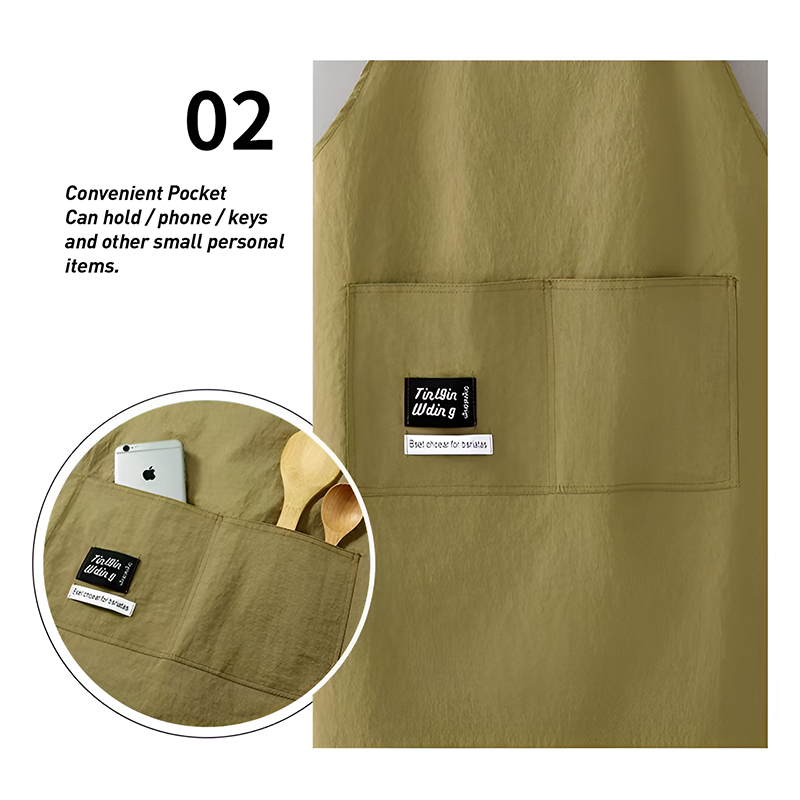 Splash-Proof Kitchen Apron – Fashionable Printed Cooking Workwear
