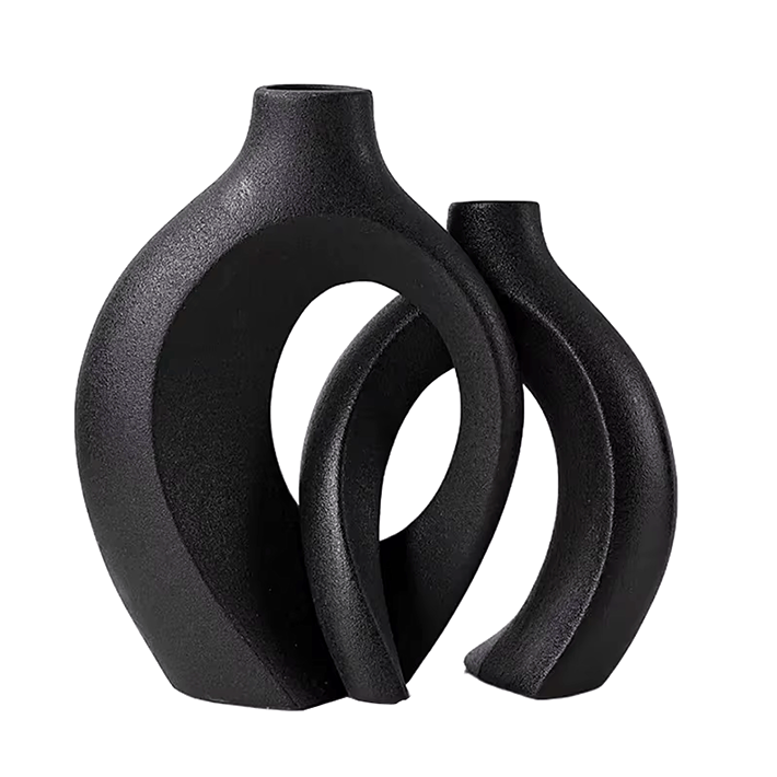 Snuggle - Modern Nordic Ceramic Vase - Abstract Minimalist Sculptural Design, Flower Holder for Home & Office Decor, European Light Luxury Style