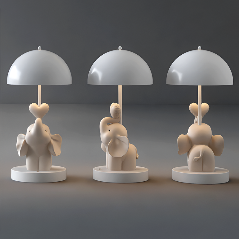 Elephant Table Lamp for Kids – Cute Bedside Night Light – Nursery & Bedroom Decor Gift
