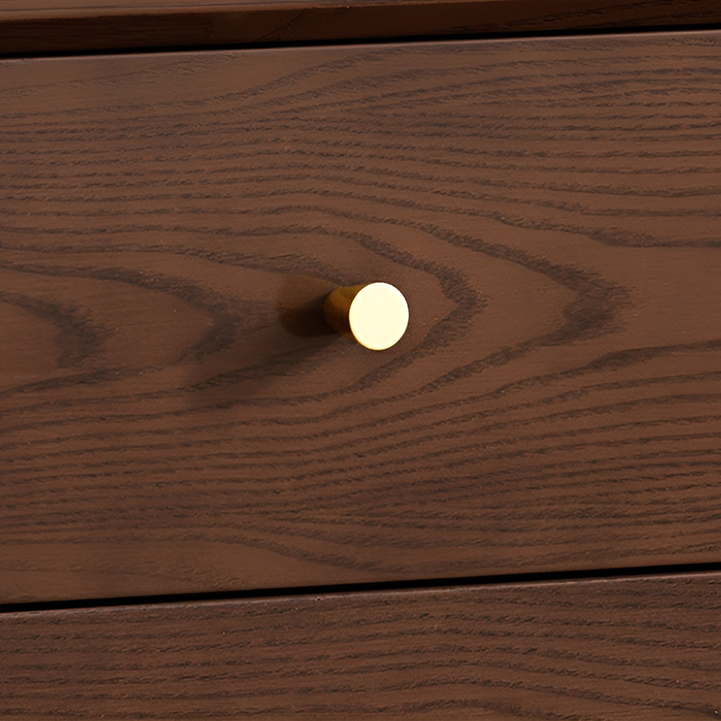 Nordic Solid Ash Wood Bedside Table – Modern Light Luxury Nightstand with Storage Cabinet