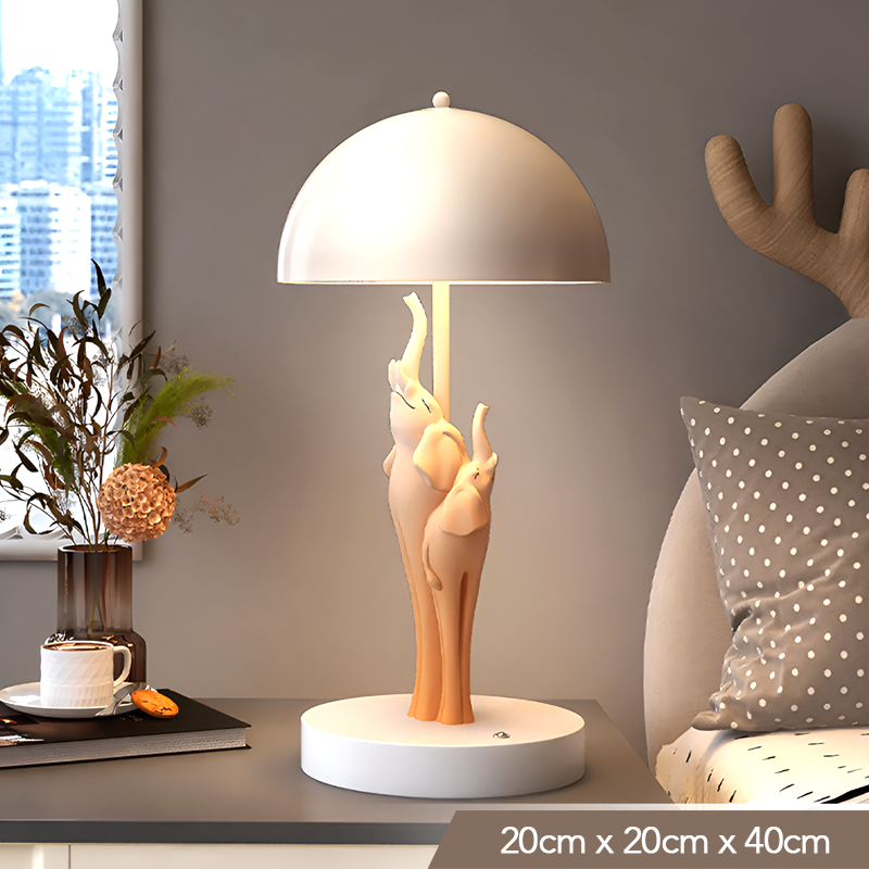Elephant Table Lamp for Kids – Cute Bedside Night Light – Nursery & Bedroom Decor Gift