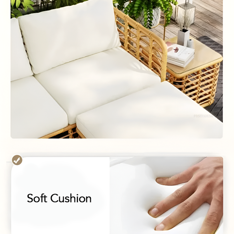 5-Piece Outdoor Rattan Sofa Set – Waterproof Patio Furniture with 3 Seater Sofa, 2 Armchairs, Coffee & Side Table – Garden Balcony Lounge
