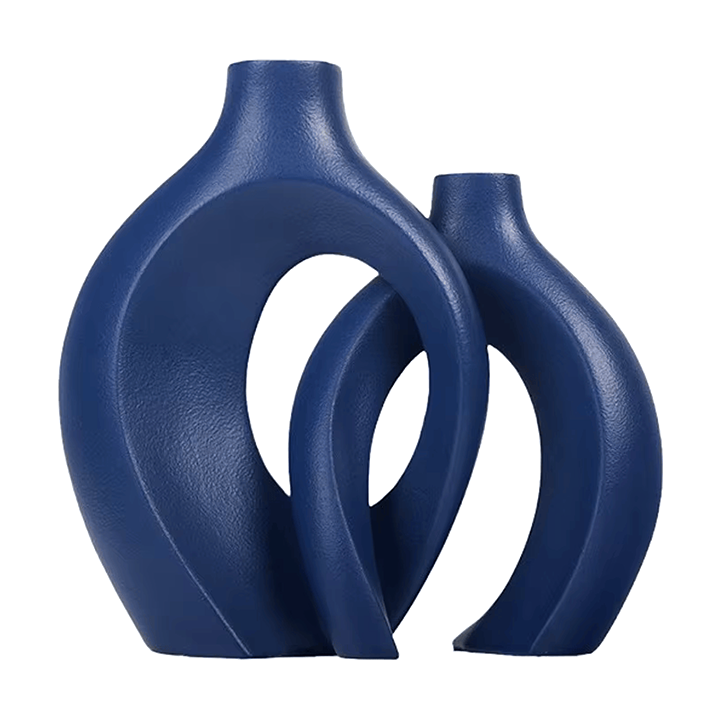 Snuggle - Modern Nordic Ceramic Vase - Abstract Minimalist Sculptural Design, Flower Holder for Home & Office Decor, European Light Luxury Style