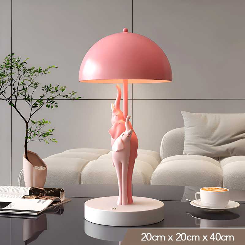 Elephant Table Lamp for Kids – Cute Bedside Night Light – Nursery & Bedroom Decor Gift