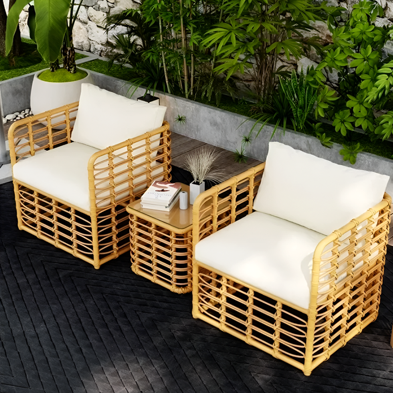5-Piece Outdoor Rattan Sofa Set – Waterproof Patio Furniture with 3 Seater Sofa, 2 Armchairs, Coffee & Side Table – Garden Balcony Lounge