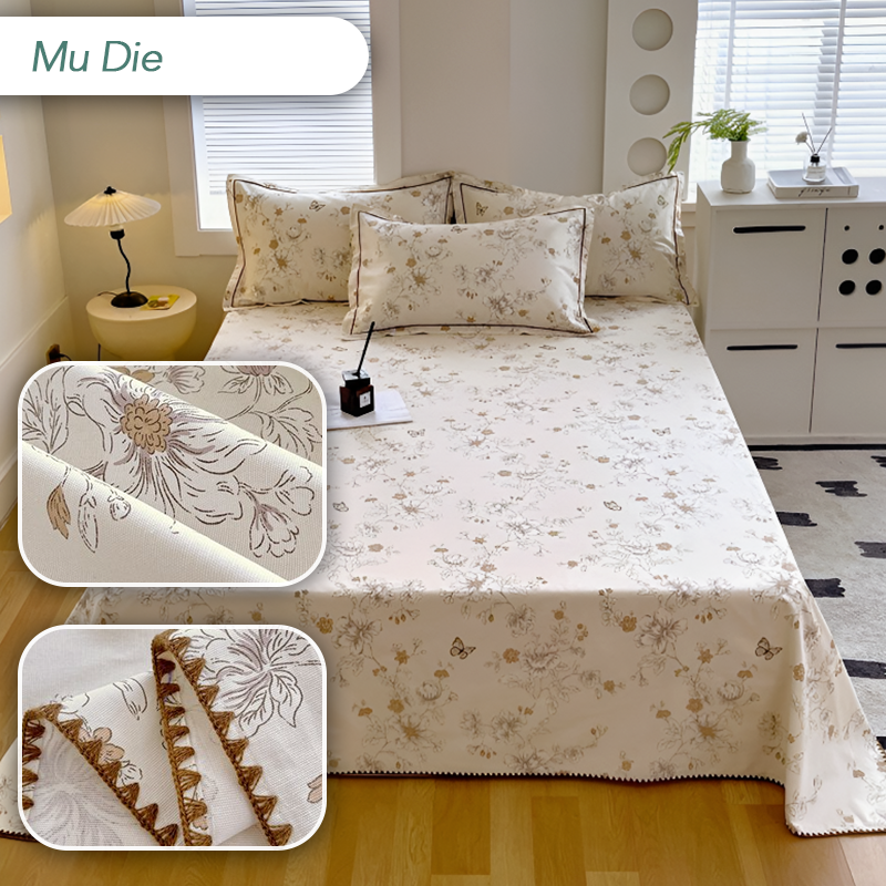 100% Cotton Coarse Cloth Summer Bedspread – Shell Edge Cool Mat & Linen Three-Piece Set – Great fit for Queen and King Beds
