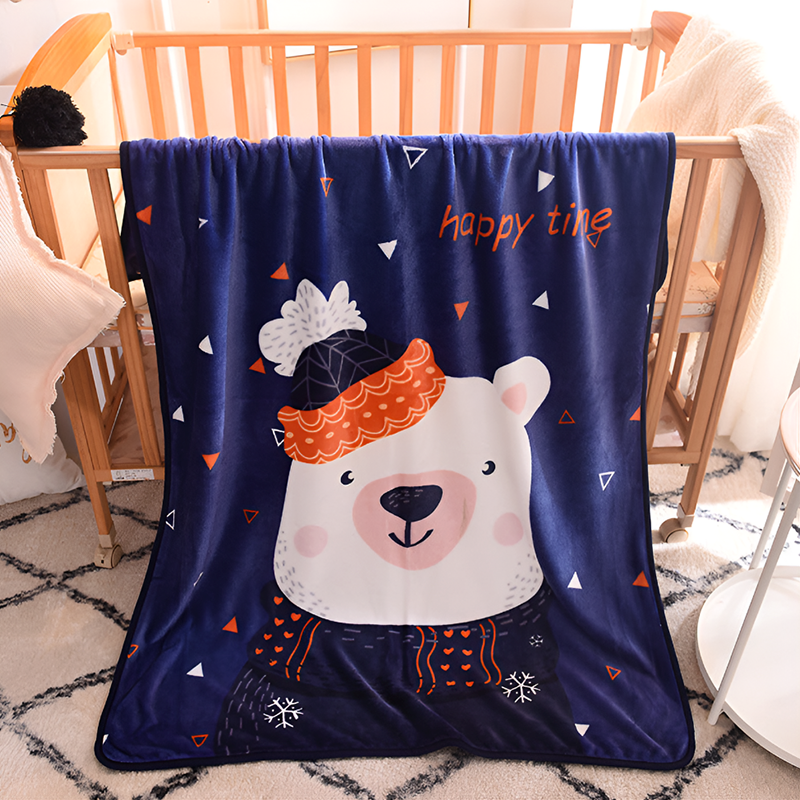 Soft Kids Cartoon Blanket – 100x140cm Toddler Throw for Nap, Travel & All Seasons – Cozy Plush Velvet for Boys & Girls