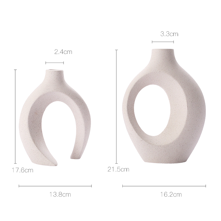 Snuggle - Modern Nordic Ceramic Vase - Abstract Minimalist Sculptural Design, Flower Holder for Home & Office Decor, European Light Luxury Style