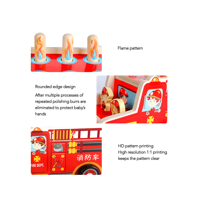 Wooden Whack-a-Gopher Toy – Fire Truck & Elephant Variants – Children’s Educational & Sensory Game