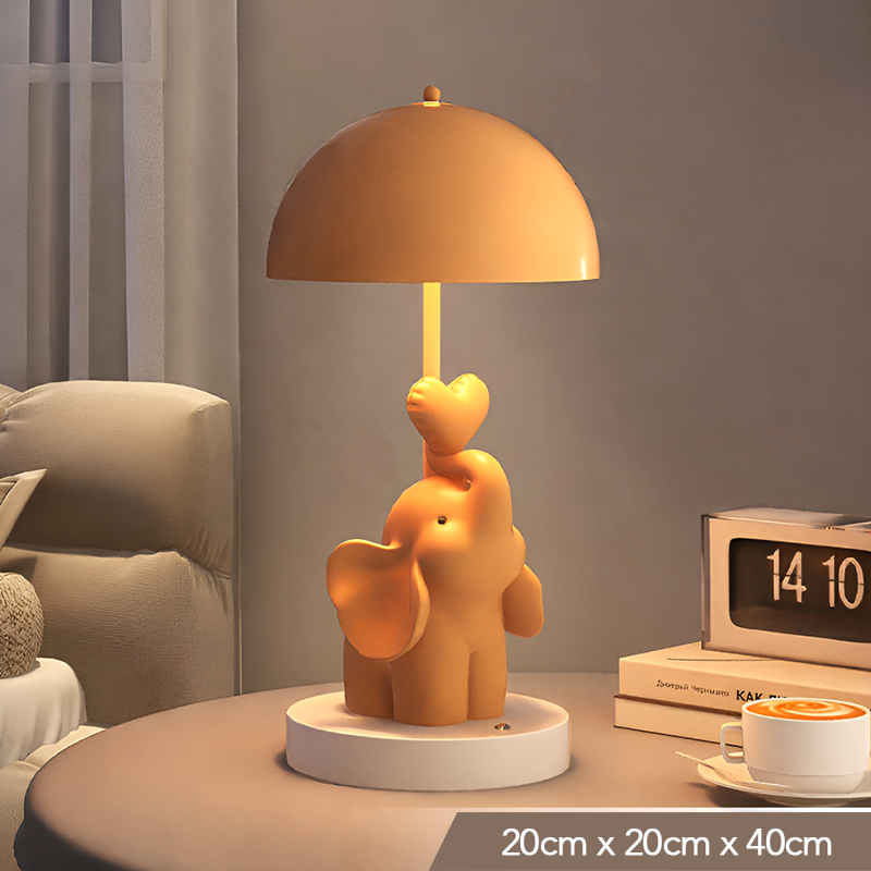 Elephant Table Lamp for Kids – Cute Bedside Night Light – Nursery & Bedroom Decor Gift