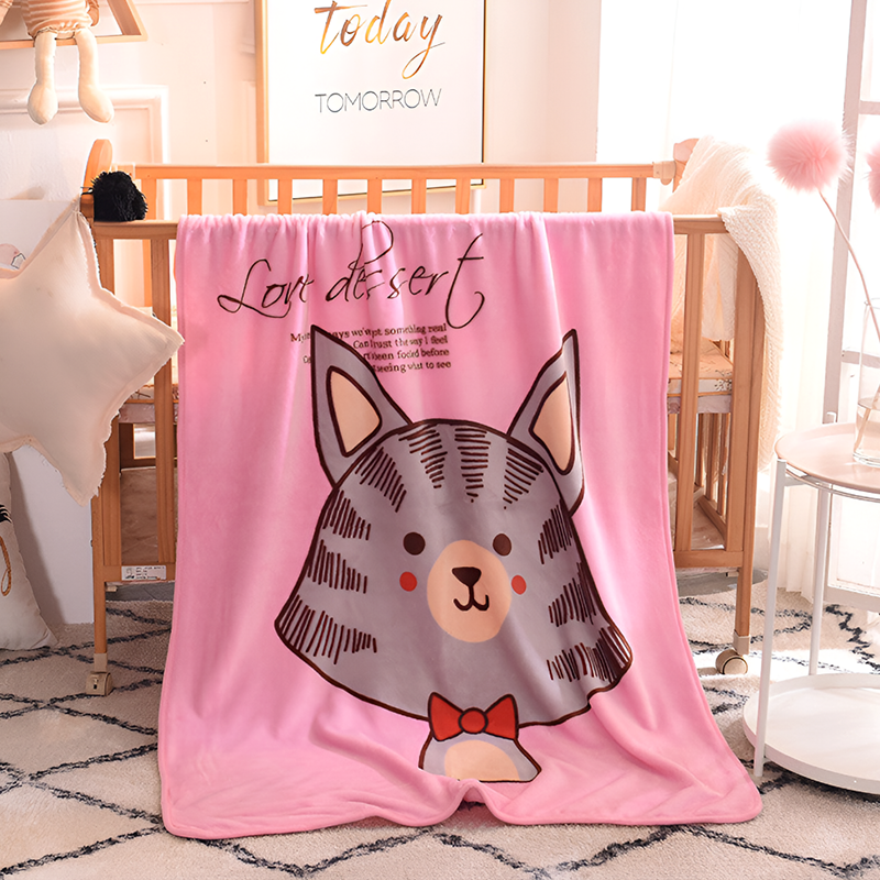 Soft Kids Cartoon Blanket – 100x140cm Toddler Throw for Nap, Travel & All Seasons – Cozy Plush Velvet for Boys & Girls
