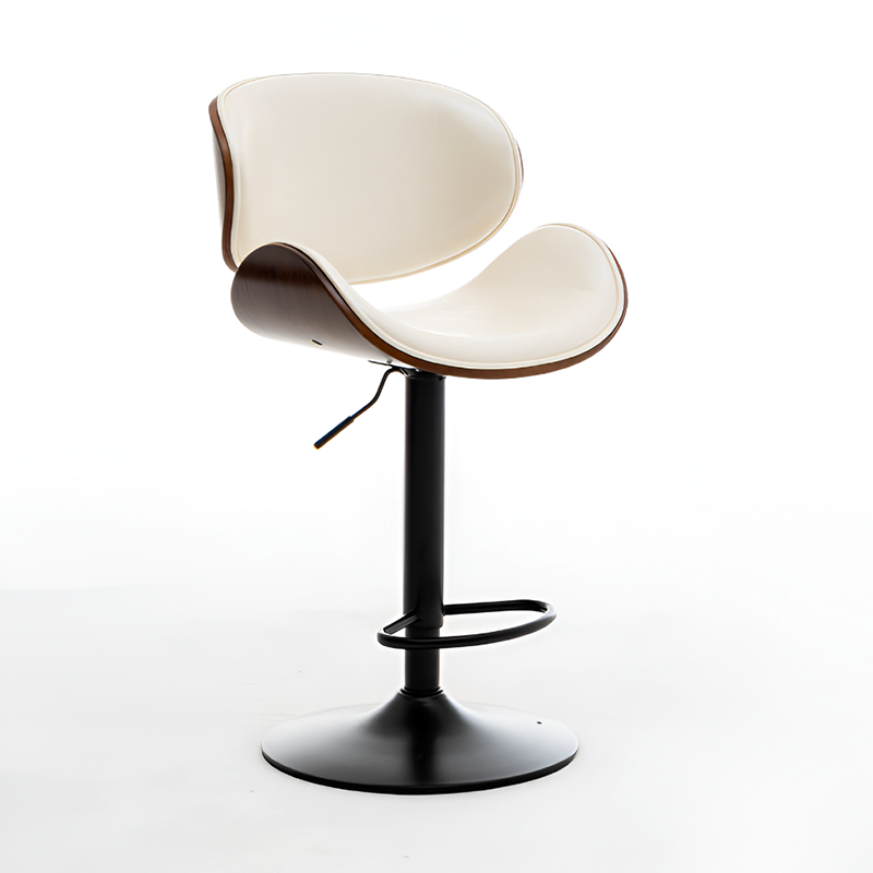 Cowhide Leather Swivel Bar Chair – Adjustable Height, Steel Base, 6 Color Options