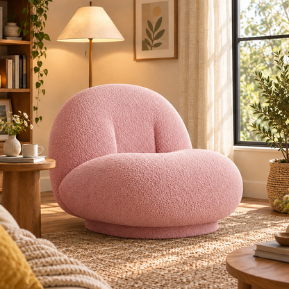 Cloud-Shaped Bean Bag Sofa – Soft Plush Lounge Chair with High-Density Foam, Fixed or Swivel Style