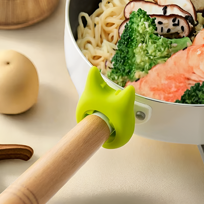 Anti-Spill Pot Clip - Silicone Lid & Spatula Holder
