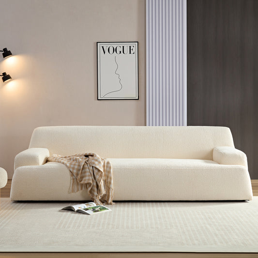Modern Lamb Wool Fabric 3 Seater Sofa