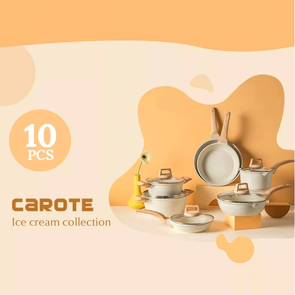 Marble White Non-Stick Cookware Set – Premium Die-Cast Aluminum Pots and Pans