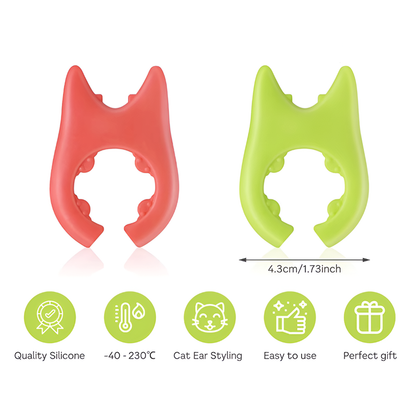 Anti-Spill Pot Clip - Silicone Lid & Spatula Holder