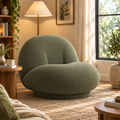 Cloud-Shaped Bean Bag Sofa – Soft Plush Lounge Chair with High-Density Foam, Fixed or Swivel Style