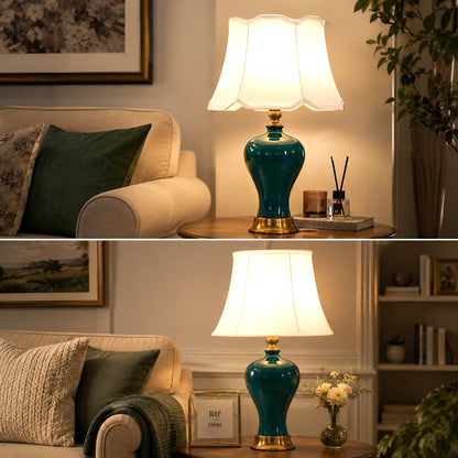 American-Style Ceramic Table Lamp with Dimmer Switch