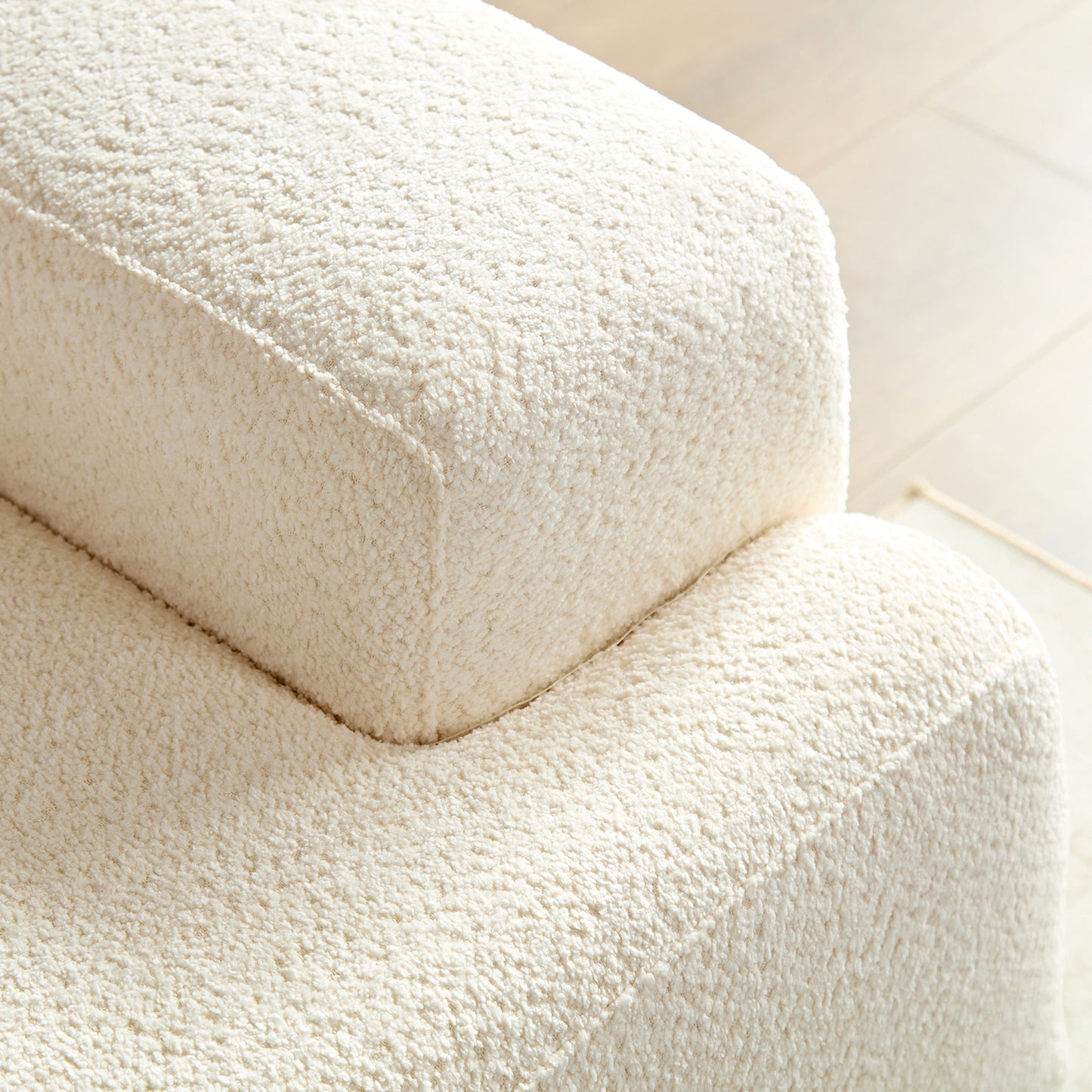 Modern Lamb Wool Fabric 3 Seater Sofa