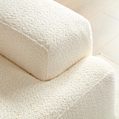 Modern Lamb Wool Fabric 3 Seater Sofa