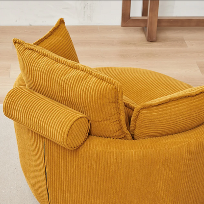 Modern Corduroy Swivel Lounge Chair with Hidden Moon Storage – 5 Color Options