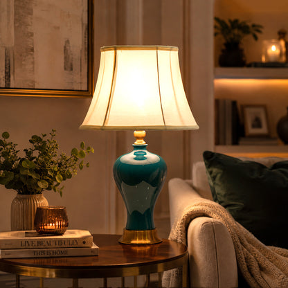 American-Style Ceramic Table Lamp with Dimmer Switch