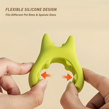 Anti-Spill Pot Clip - Silicone Lid & Spatula Holder