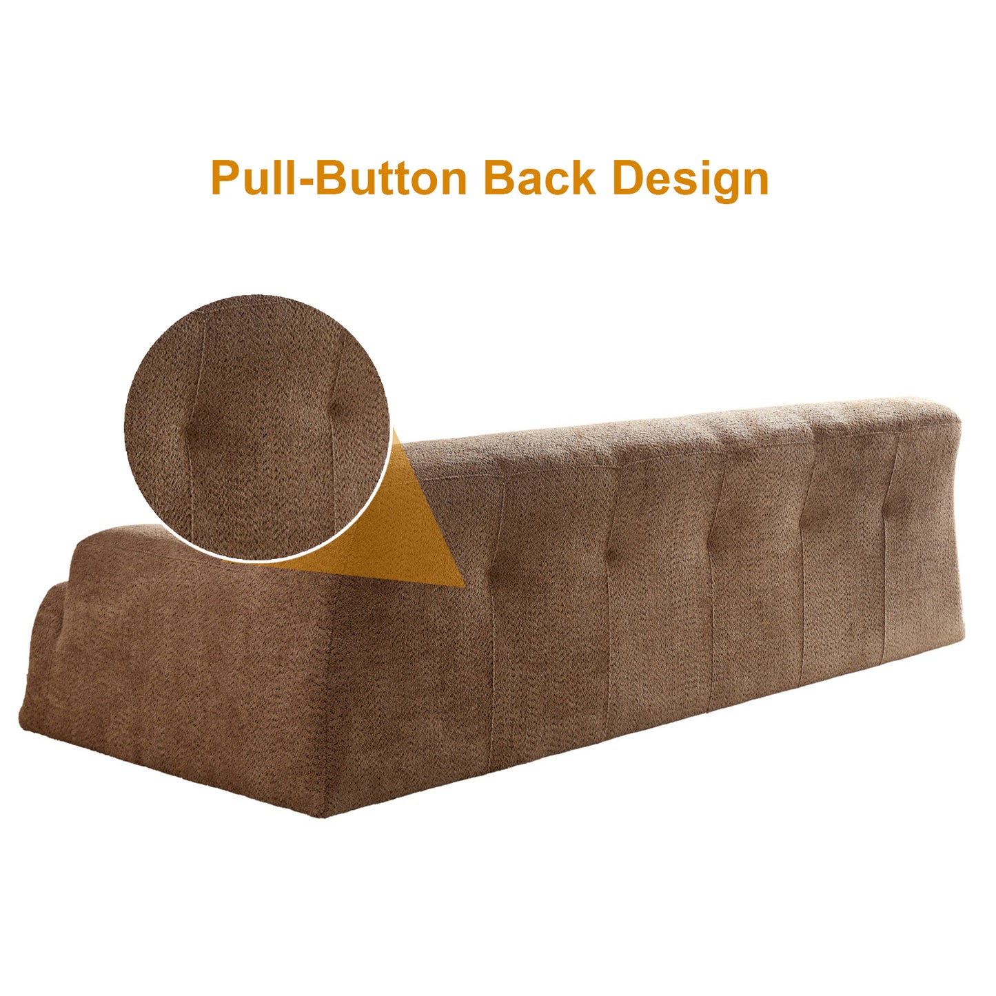 Modern Lamb Wool Fabric 3 Seater Sofa