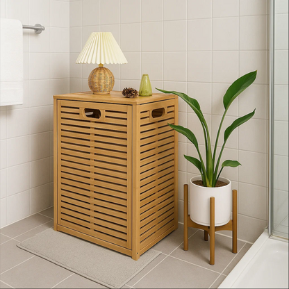 Laundry Storage Cabinet – Multi-Layer Bamboo Basket Organizer
