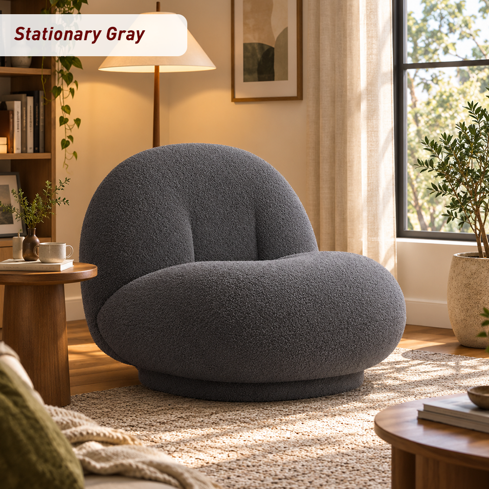 Cloud-Shaped Bean Bag Sofa – Soft Plush Lounge Chair with High-Density Foam, Fixed or Swivel Style