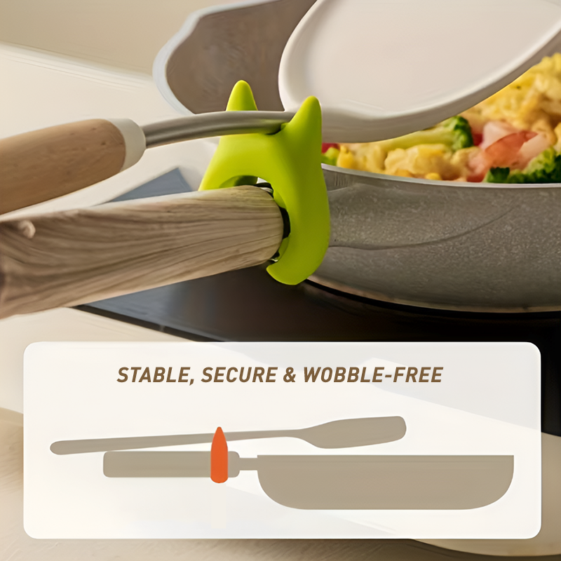 Anti-Spill Pot Clip - Silicone Lid & Spatula Holder