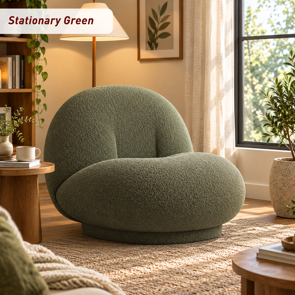 Cloud-Shaped Bean Bag Sofa – Soft Plush Lounge Chair with High-Density Foam, Fixed or Swivel Style