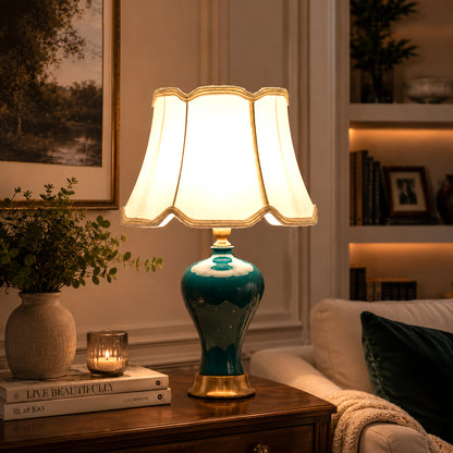 American-Style Ceramic Table Lamp with Dimmer Switch