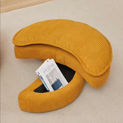 Modern Corduroy Swivel Lounge Chair with Hidden Moon Storage – 5 Color Options