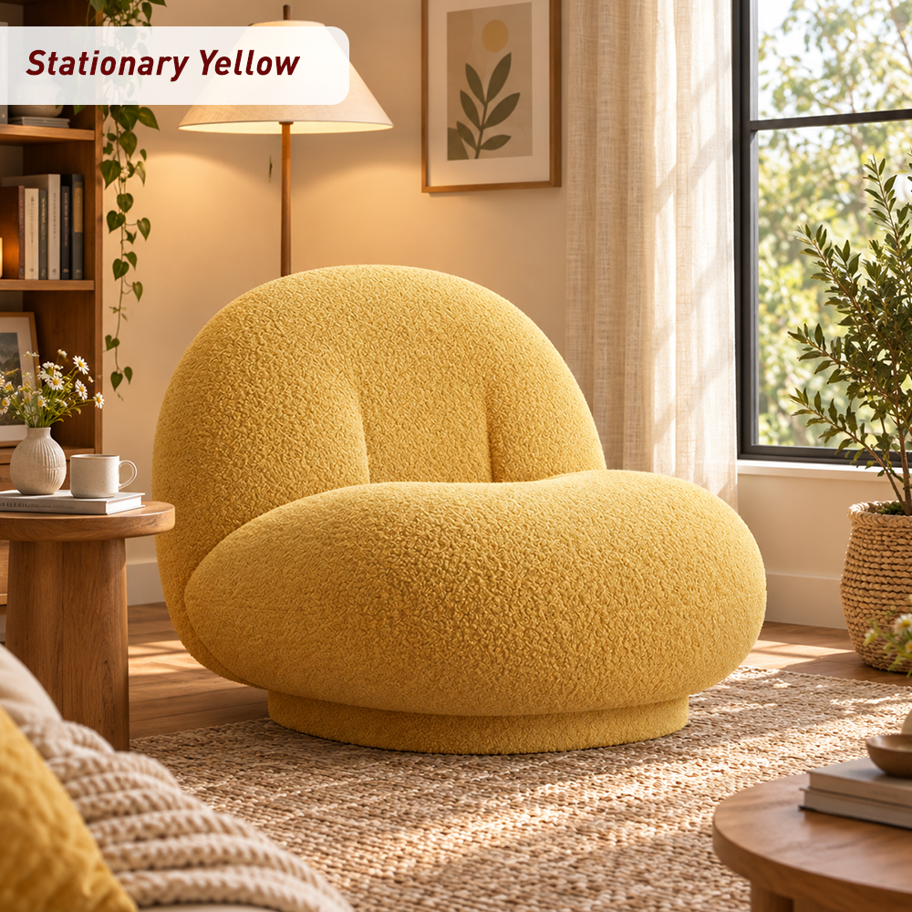 Cloud-Shaped Bean Bag Sofa – Soft Plush Lounge Chair with High-Density Foam, Fixed or Swivel Style