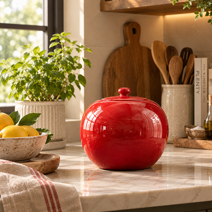 Glazed Ceramic Tea Storage Jar with Sealed Lid – Decorative Tea Canister