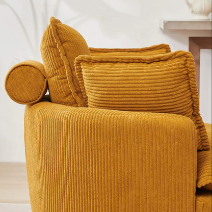 Modern Corduroy Swivel Lounge Chair with Hidden Moon Storage – 5 Color Options
