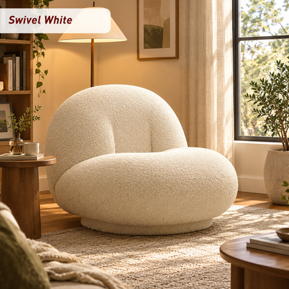 Cloud-Shaped Bean Bag Sofa – Soft Plush Lounge Chair with High-Density Foam, Fixed or Swivel Style