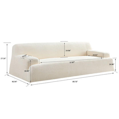 Modern Lamb Wool Fabric 3 Seater Sofa