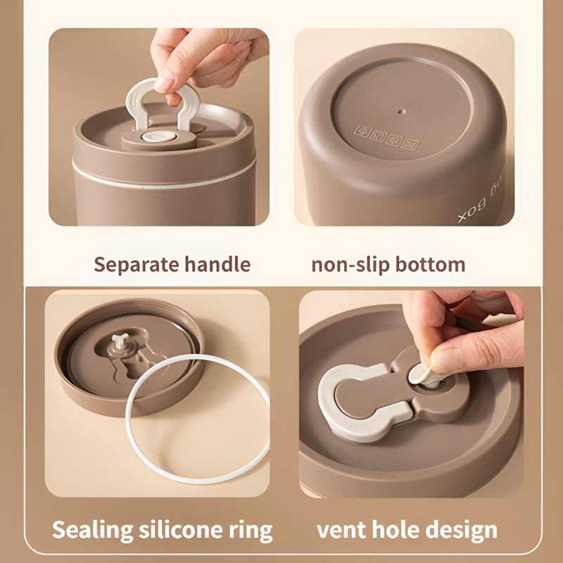 Stainless Steel Lunch Box – 350ml and 650ml - Brown, Beige, Blue