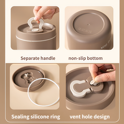 Stainless Steel Lunch Box – 350ml and 650ml - Brown, Beige, Blue