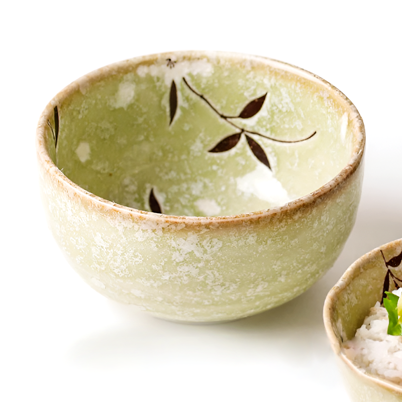 Ceramic Green Cherry Blossom Tableware – Japanese Underglaze Porcelain Bowls & Plates